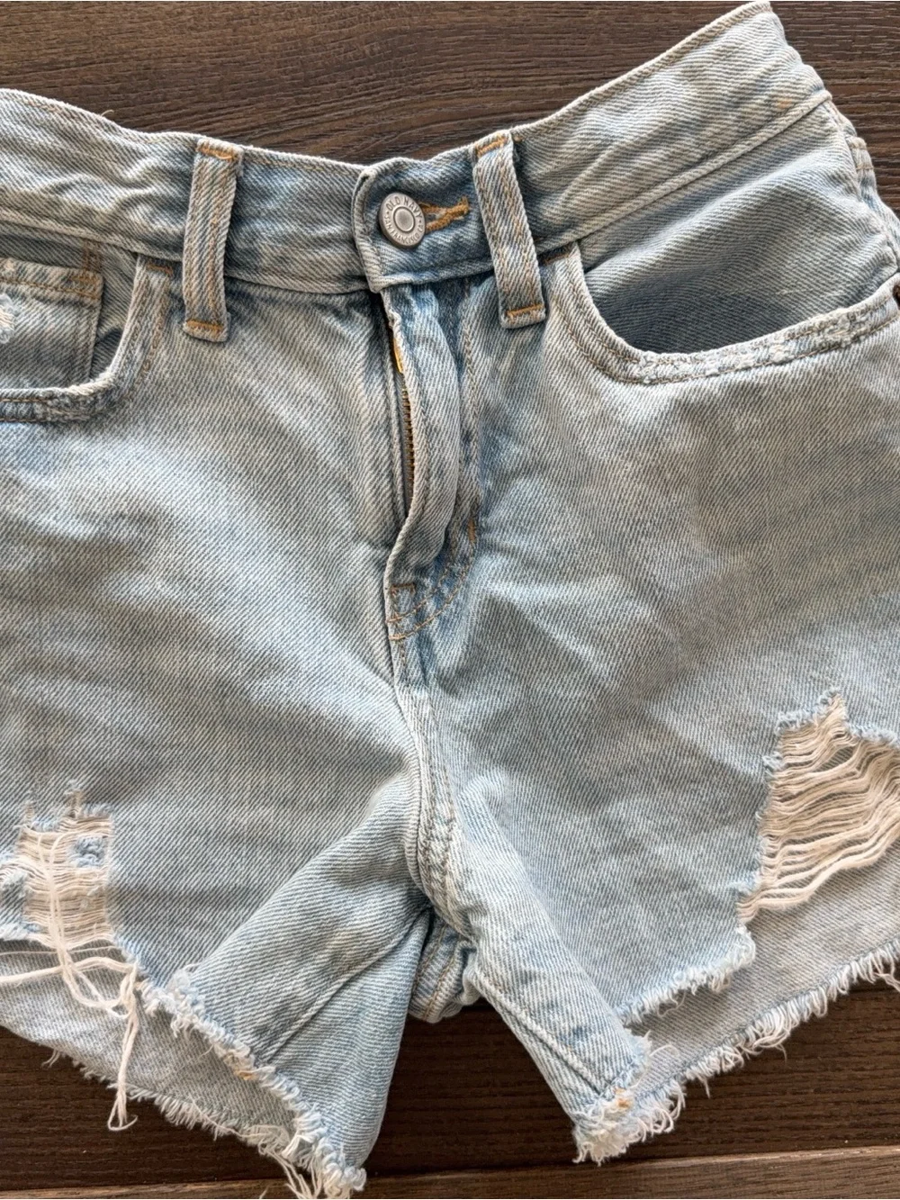 Old Navy Light Blue Distressed Denim Shorts